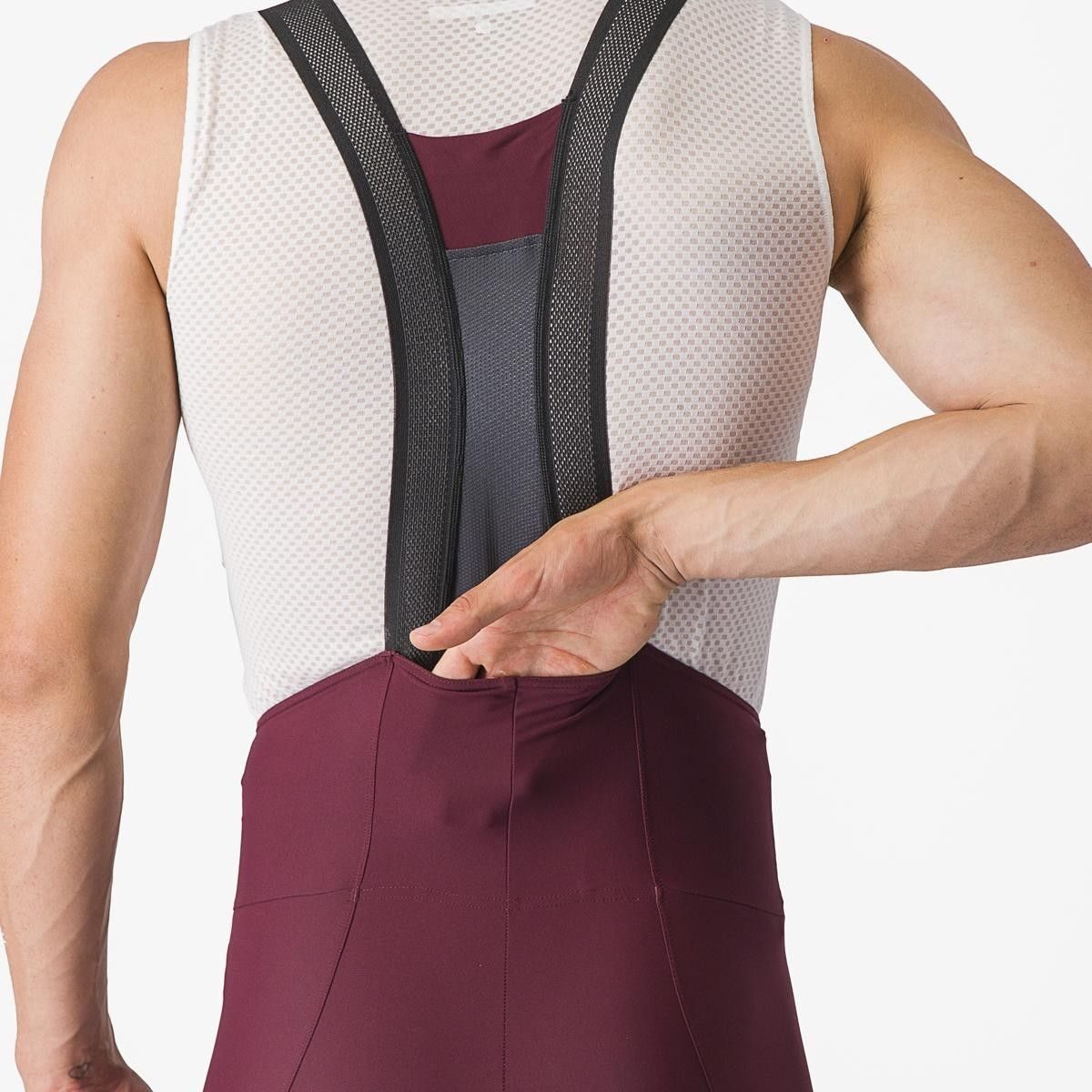 pantaloni scurti cu bretele castelli espresso visiniu xl 5