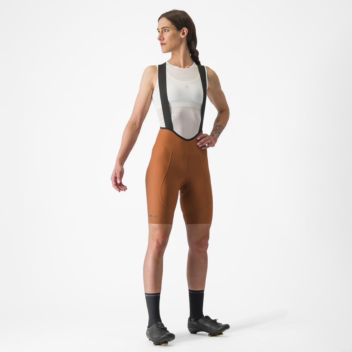 pantaloni scurti cu bretele castelli espresso w dt de dama maro xs 2