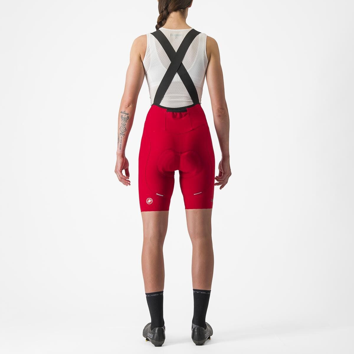 pantaloni scurti cu bretele castelli espresso w dt de dama rosu l 1