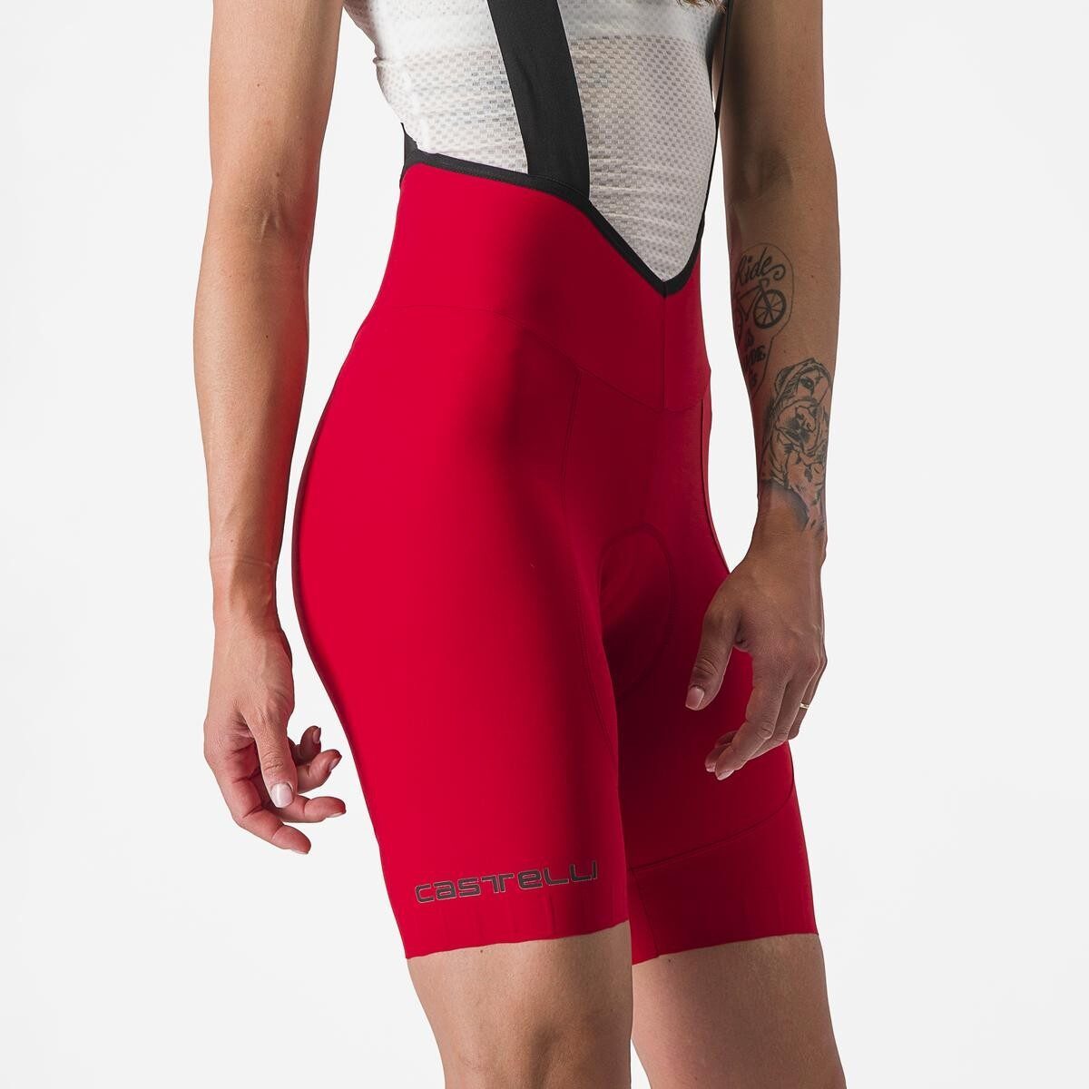 pantaloni scurti cu bretele castelli espresso w dt de dama rosu l 6