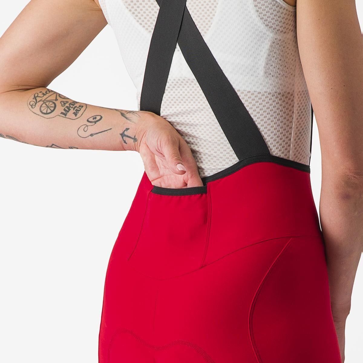 pantaloni scurti cu bretele castelli espresso w dt de dama rosu s 5