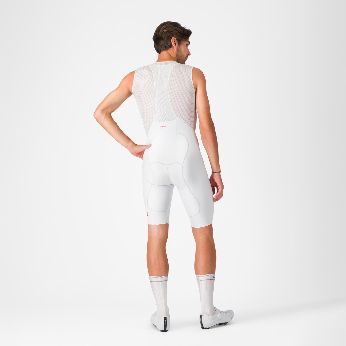 Pantaloni scurti cu bretele Castelli Free Aero Race S, pentru barbati, alb, S
