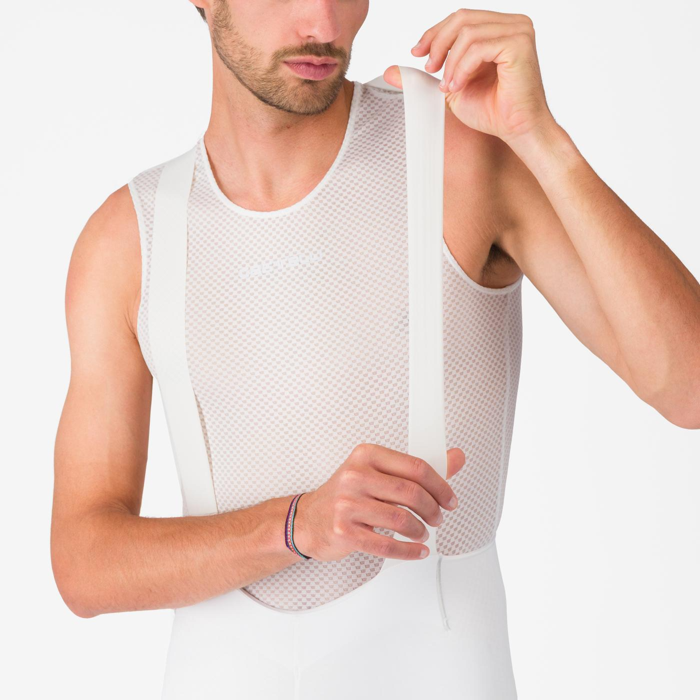 Pantaloni scurti cu bretele Castelli Free Aero Race S, pentru barbati, alb, S