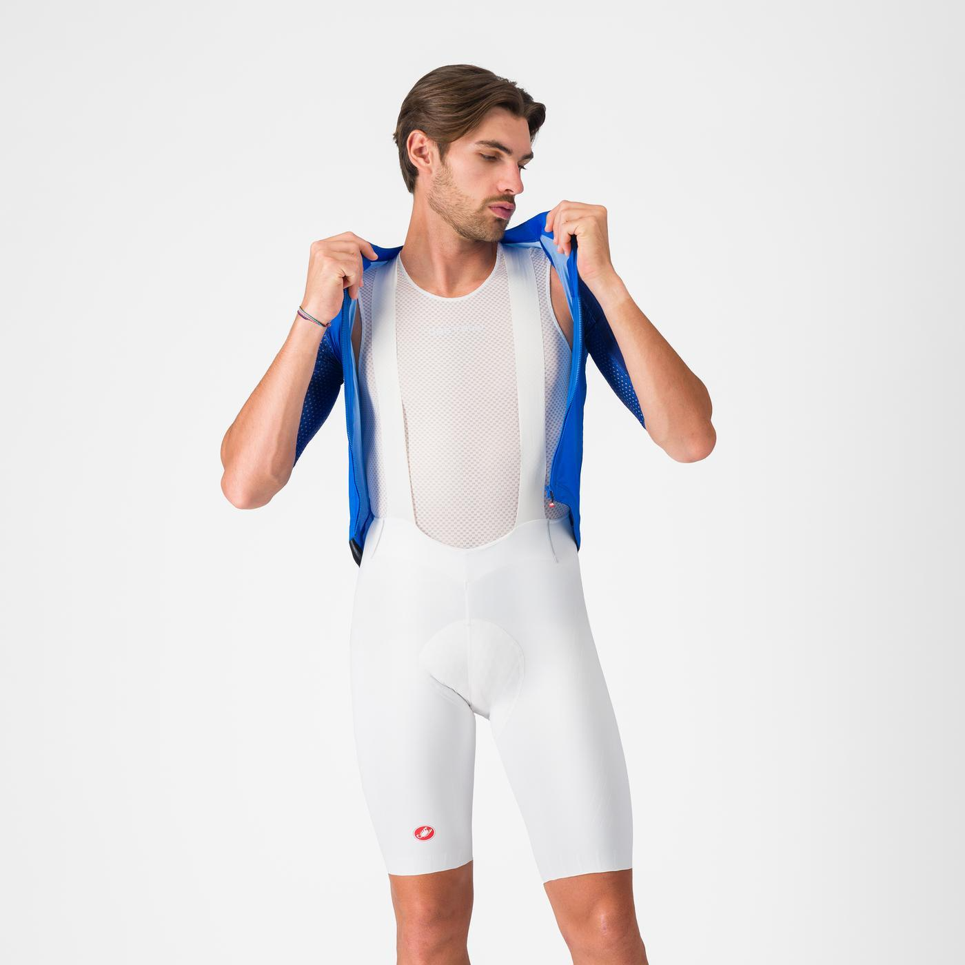 Pantaloni scurti cu bretele Castelli Free Aero Race S, pentru barbati, alb, S