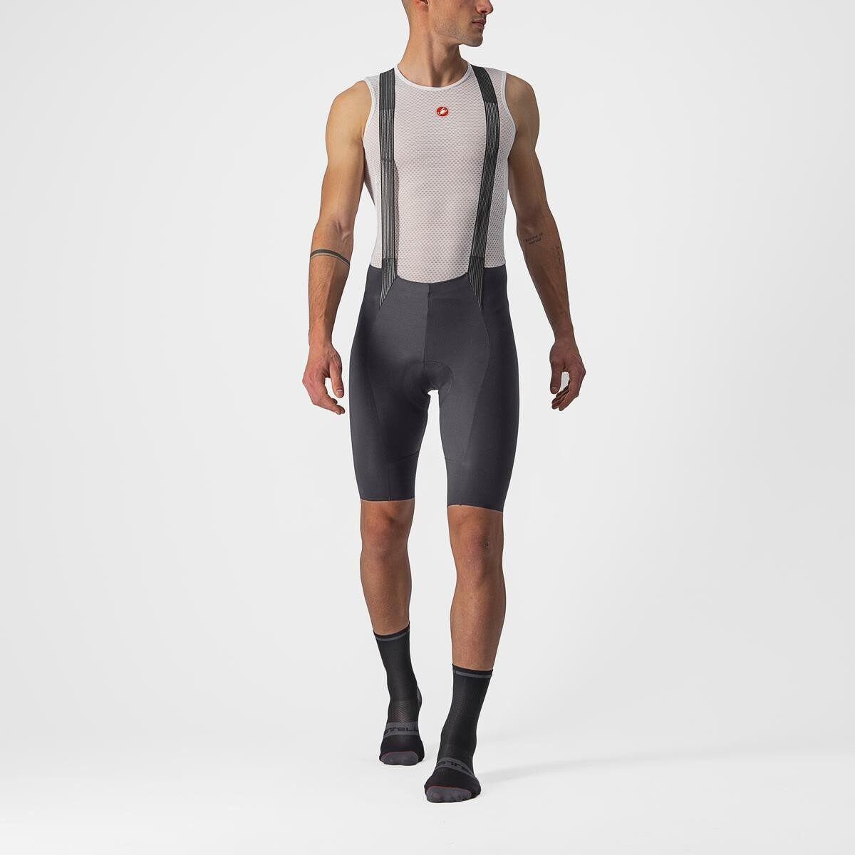 pantaloni scurti cu bretele castelli free aero rc antracit m 1