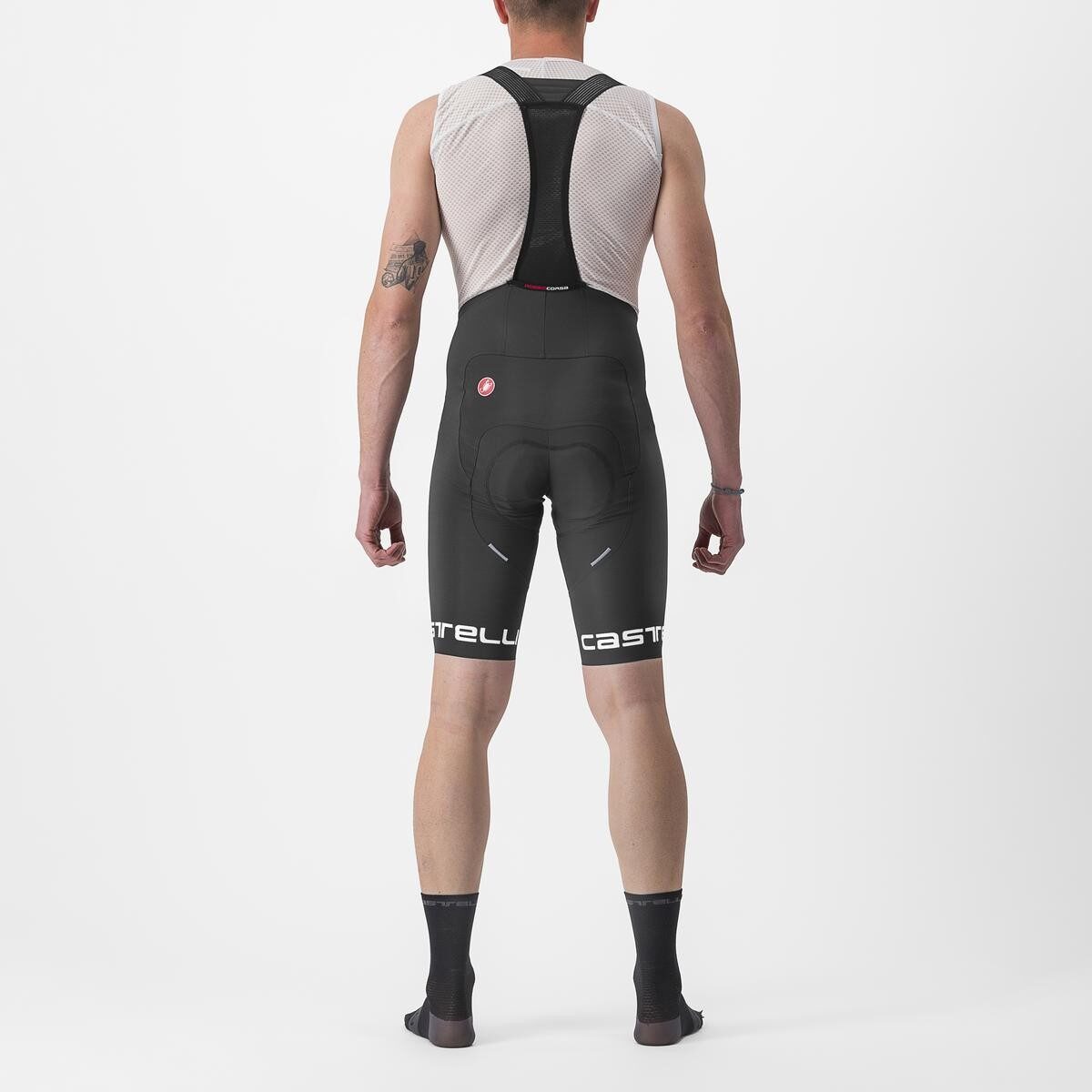 pantaloni scurti cu bretele castelli free aero rc classic negru alb xl 1