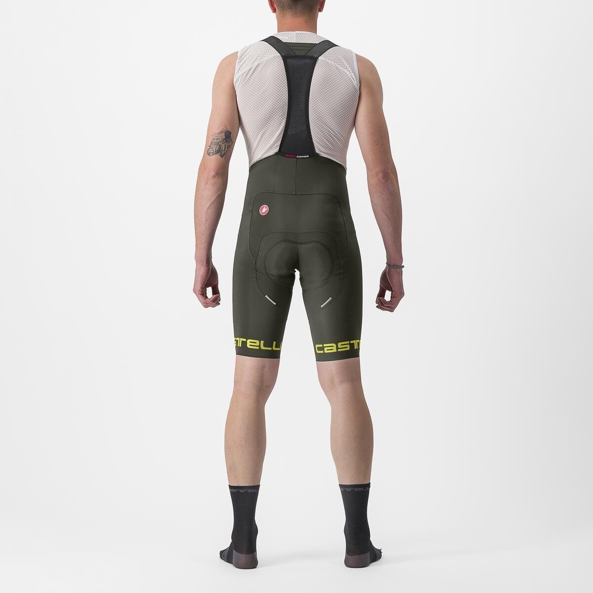 pantaloni scurti cu bretele castelli free aero rc classic verde inchis xl 1