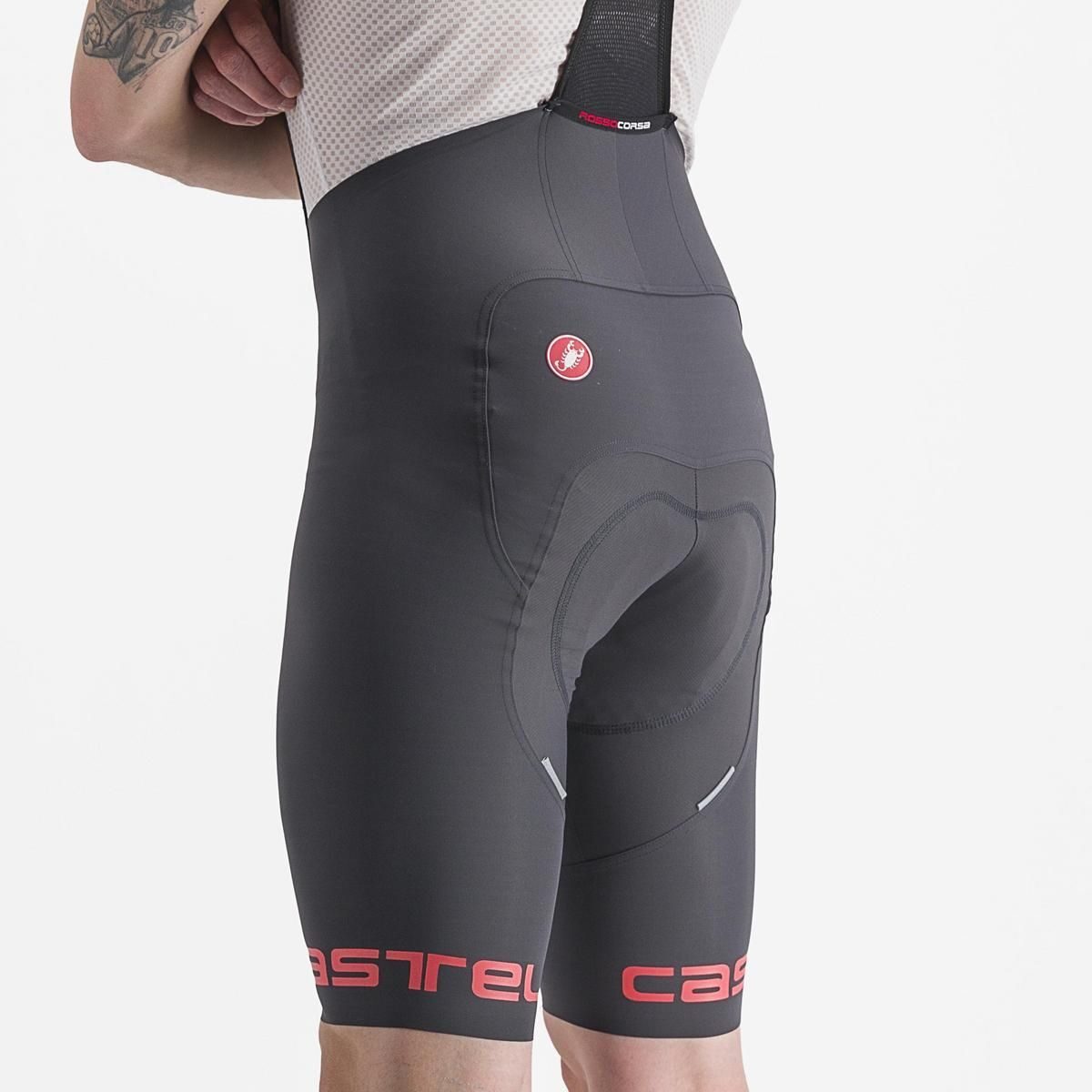 pantaloni scurti cu bretele castelli free aero rc classic visiniu gri l 3