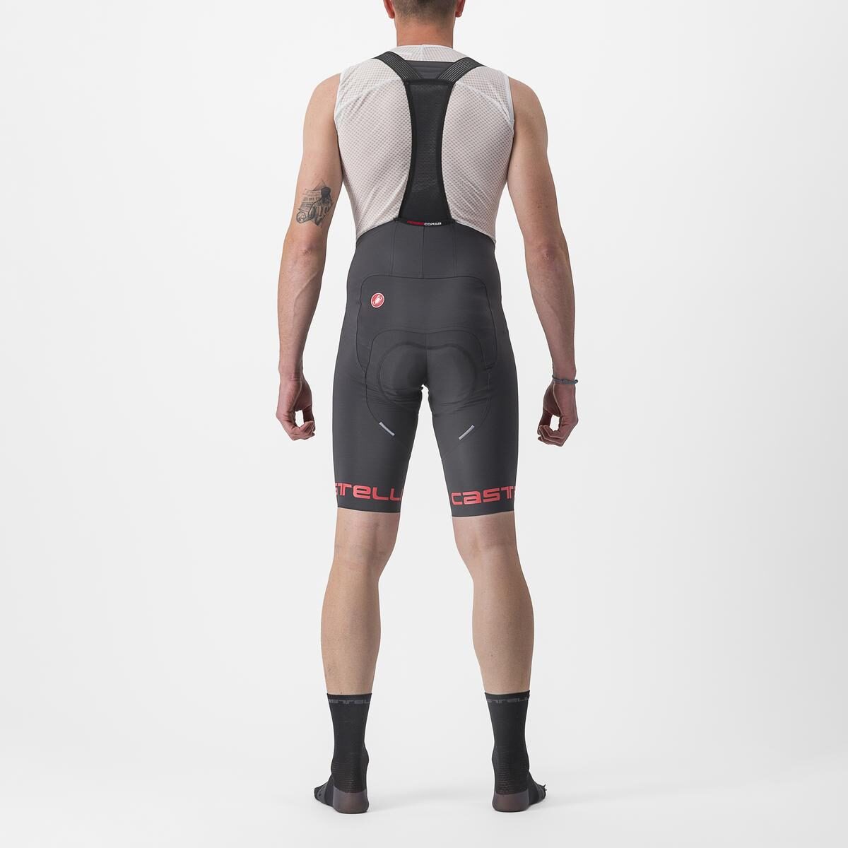 pantaloni scurti cu bretele castelli free aero rc classic visiniu gri xl 1
