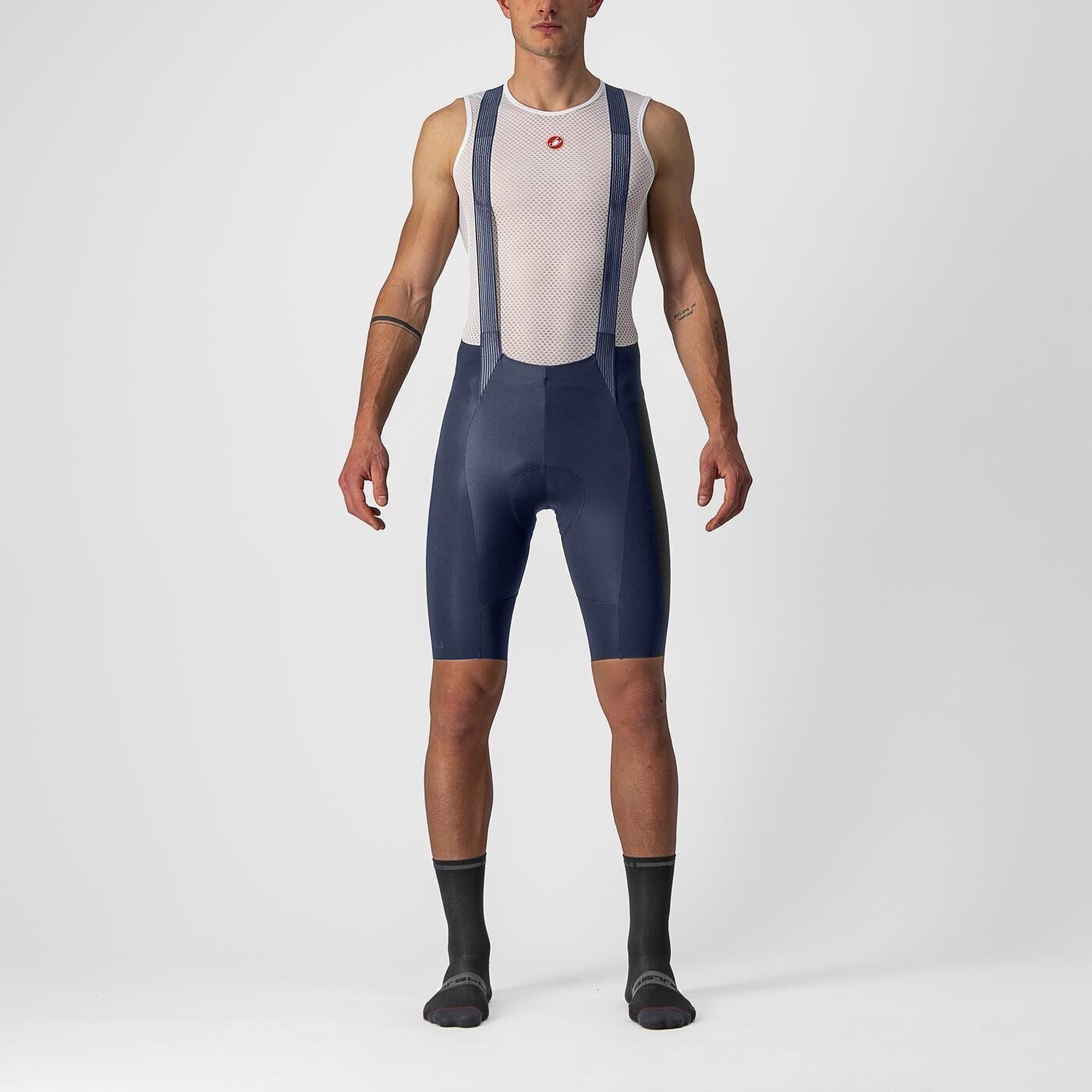 pantaloni scurti cu bretele castelli free aero rc indigo m