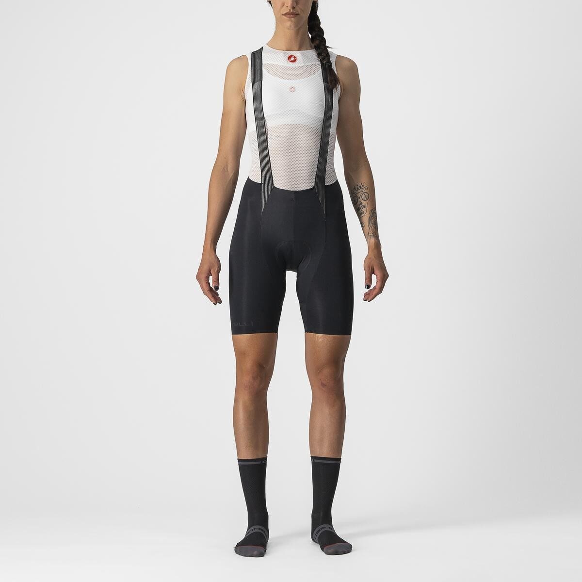 pantaloni scurti cu bretele castelli free aero rc w de dama negru xs