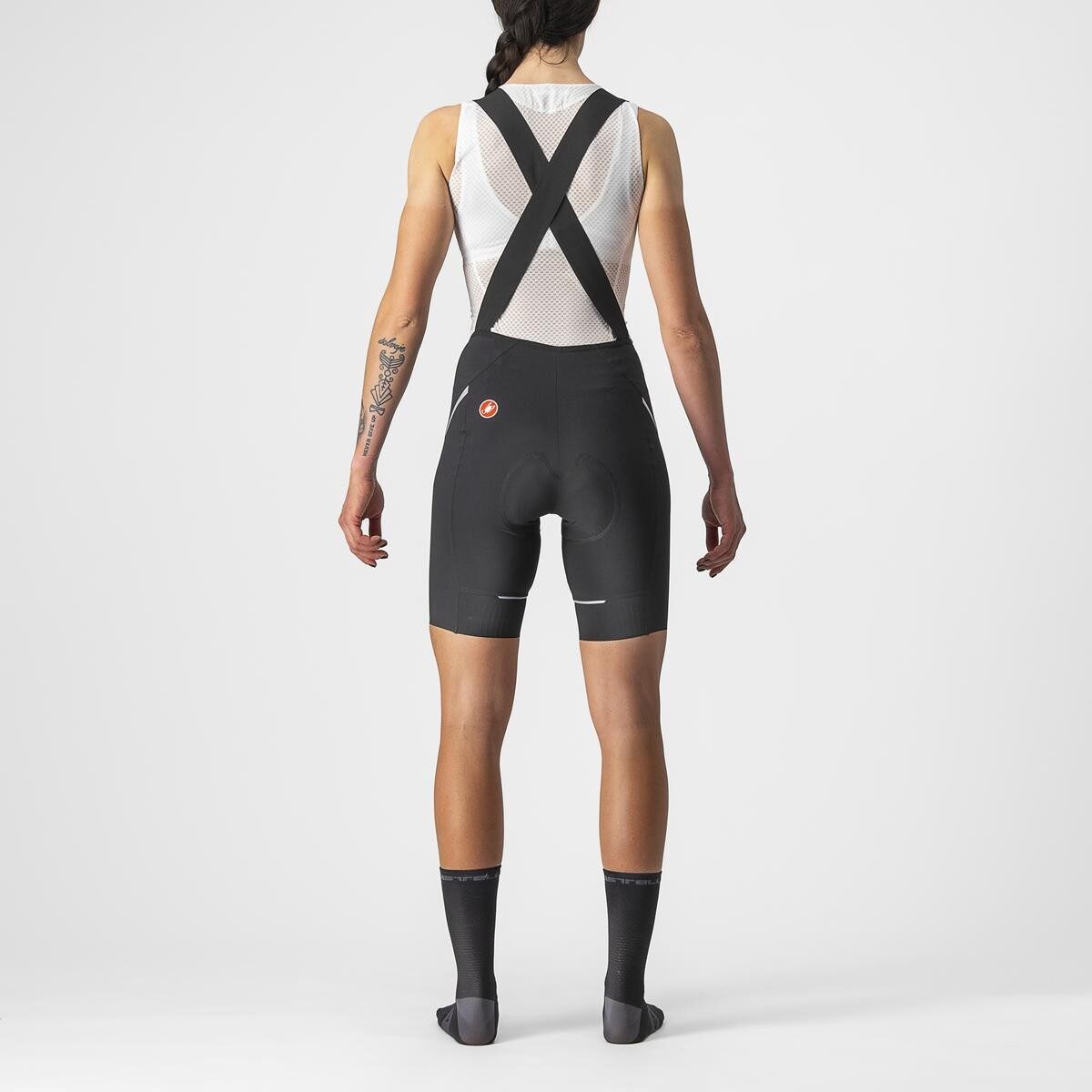 pantaloni scurti cu bretele castelli velocissima 3 de dama negru argintiu m 1