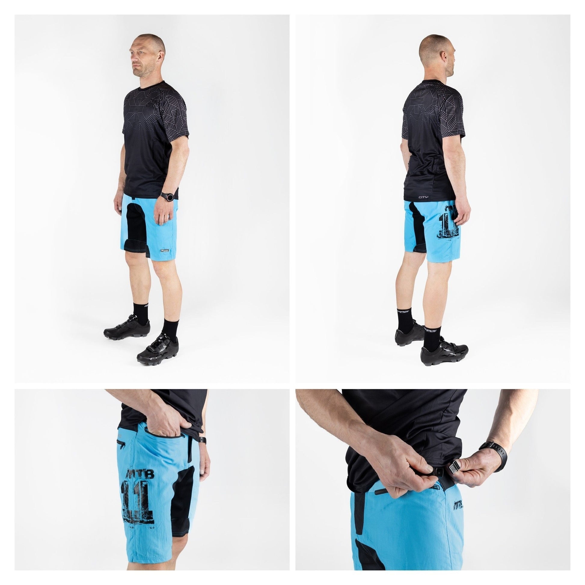 pantaloni scurti force mtb 11 bazon detasabil albastru negru xxl 5