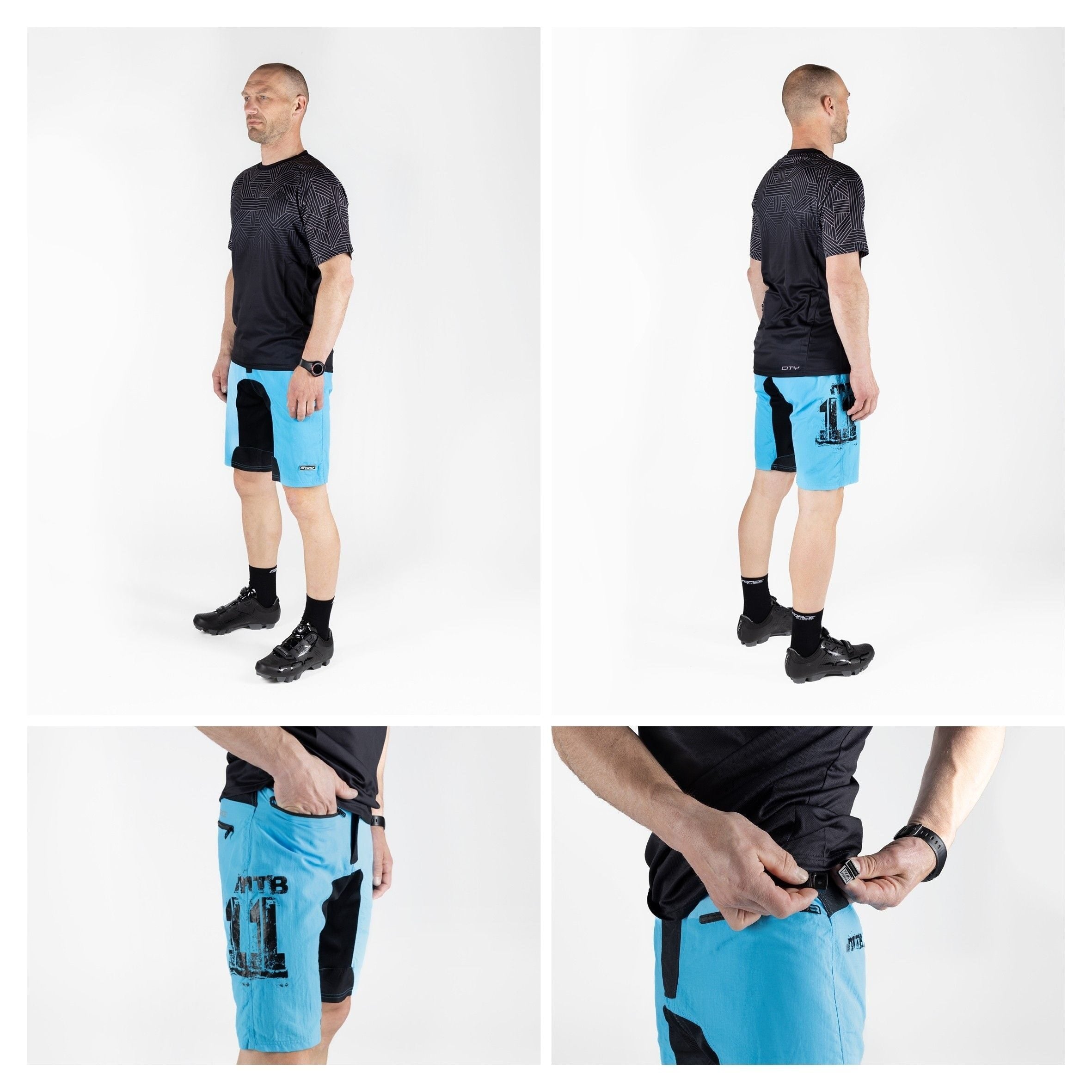 pantaloni scurti force mtb 11 bazon detasabil albastru negru xxl 5