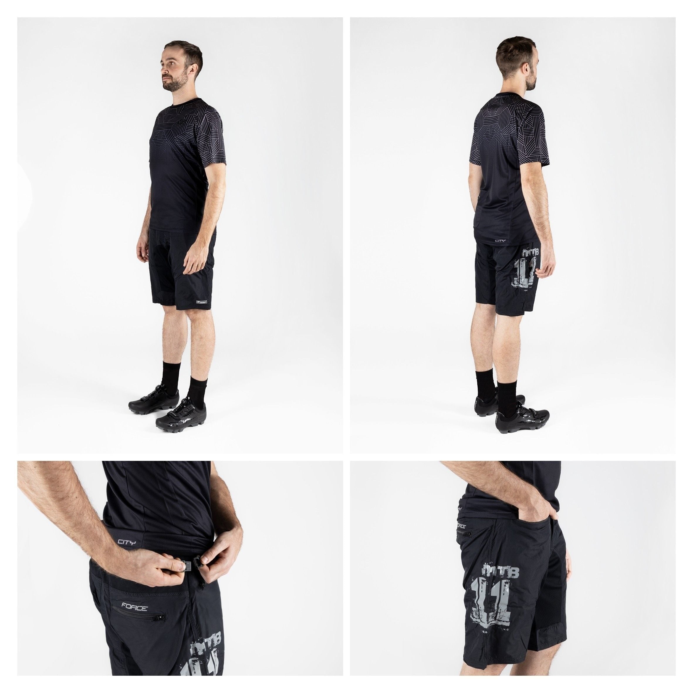pantaloni scurti force mtb 11 bazon detasabil negru antracit m 5