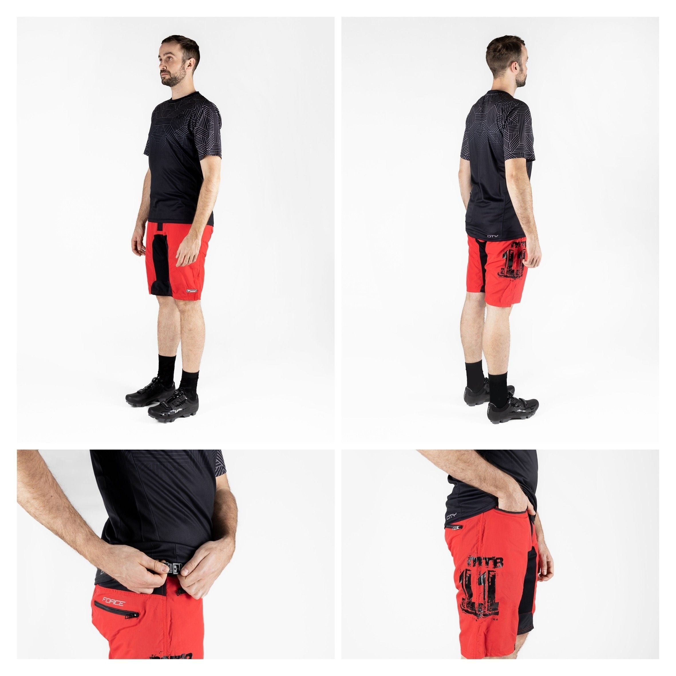 pantaloni scurti force mtb 11 bazon detasabil rosu negru xxl 5
