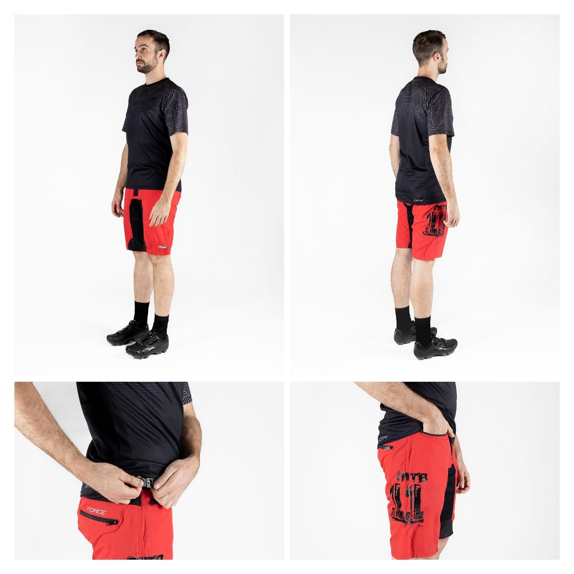 pantaloni scurti force mtb 11 bazon detasabil rosu negru xxxl 5