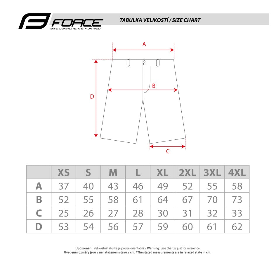 Pantaloni Scurti Force Rebel MTB Negri XXXL