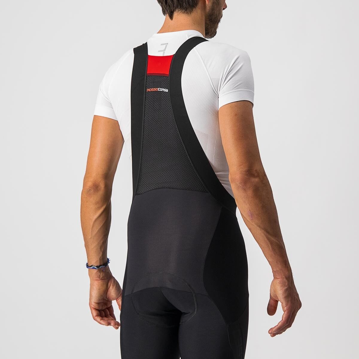 pantaloni trei sferturi cu bretele castelli sorpasso ros negru l 4
