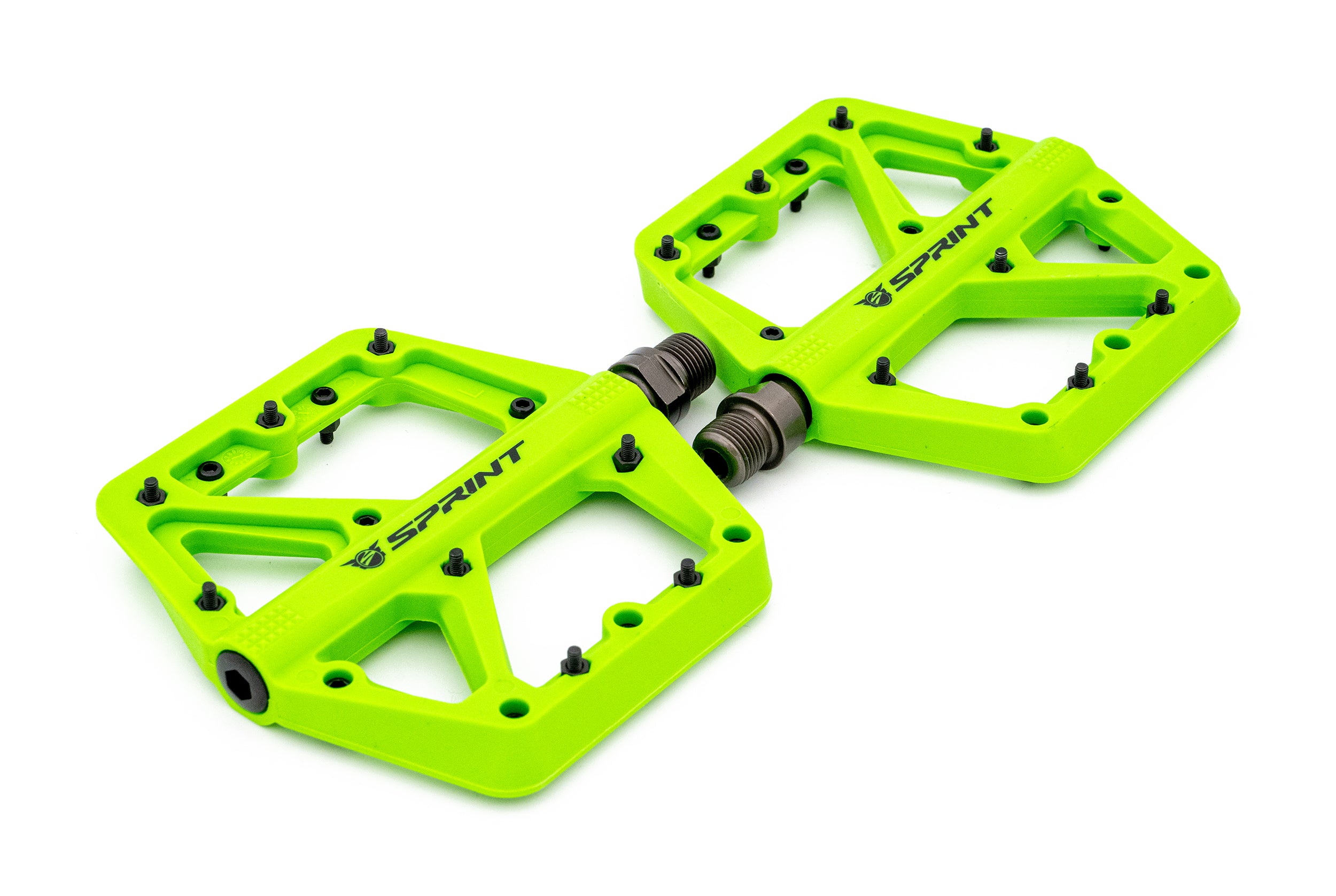 Pedale Sprint Policarbonat cu rulmenti, verde neon