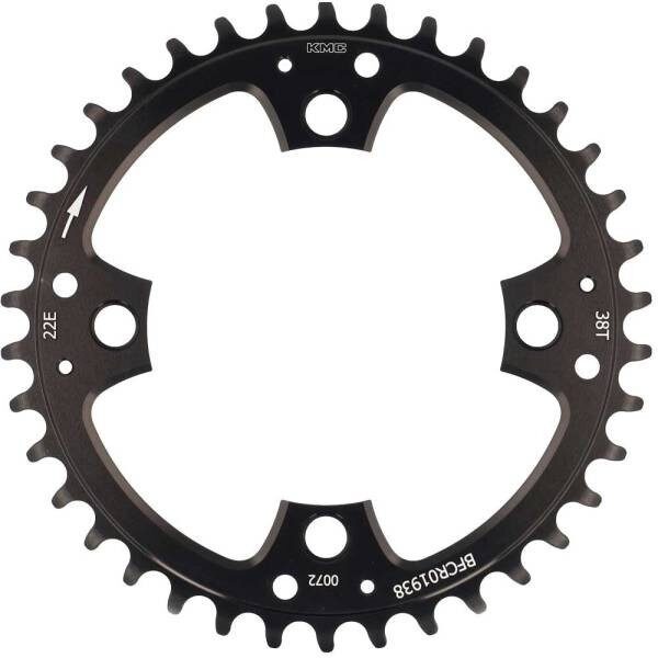 placa pedalier kmc 38t 19mm bcd104 al7075 neagra