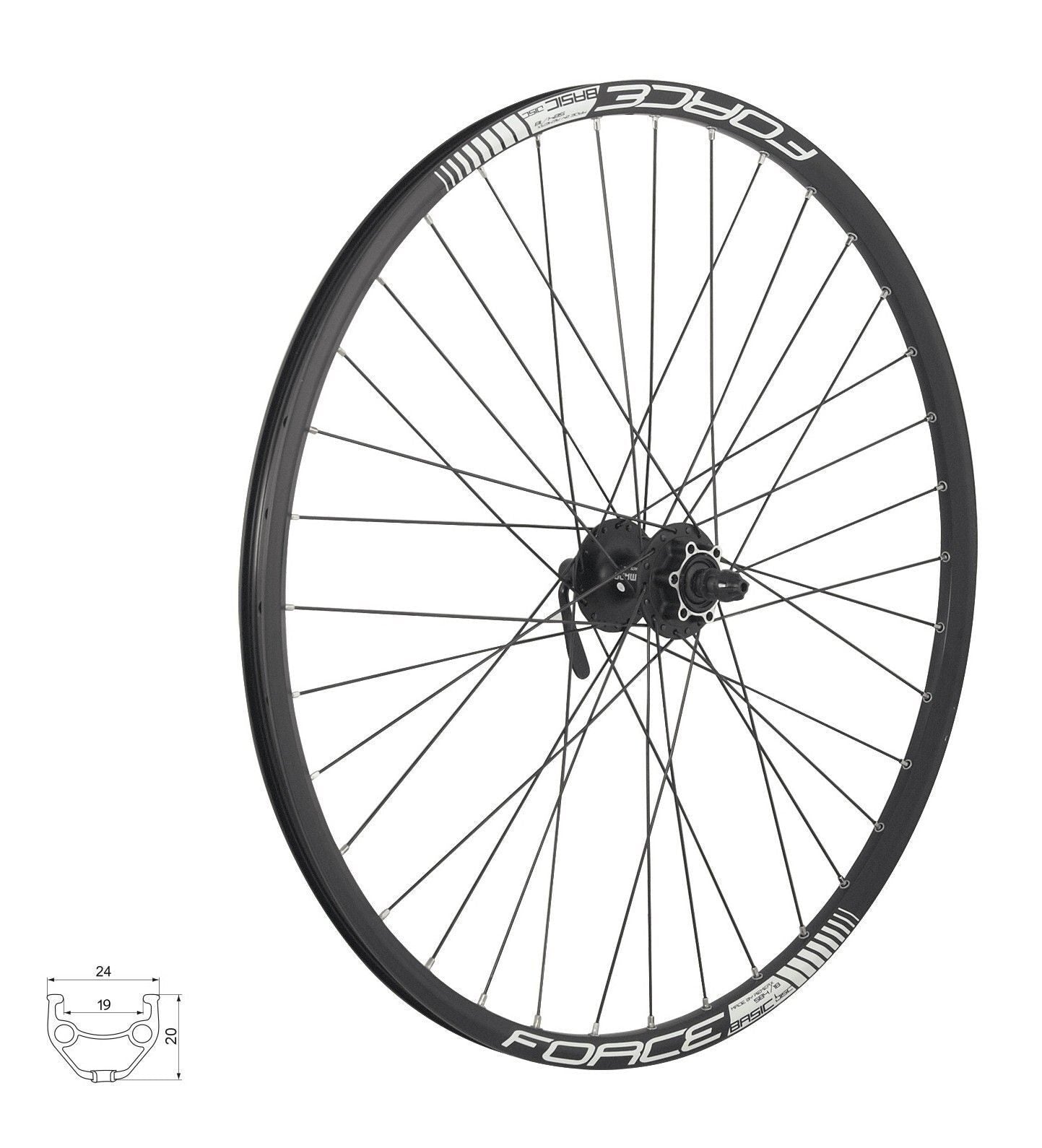 roata fata 275 force basic disc 584x19 neagra