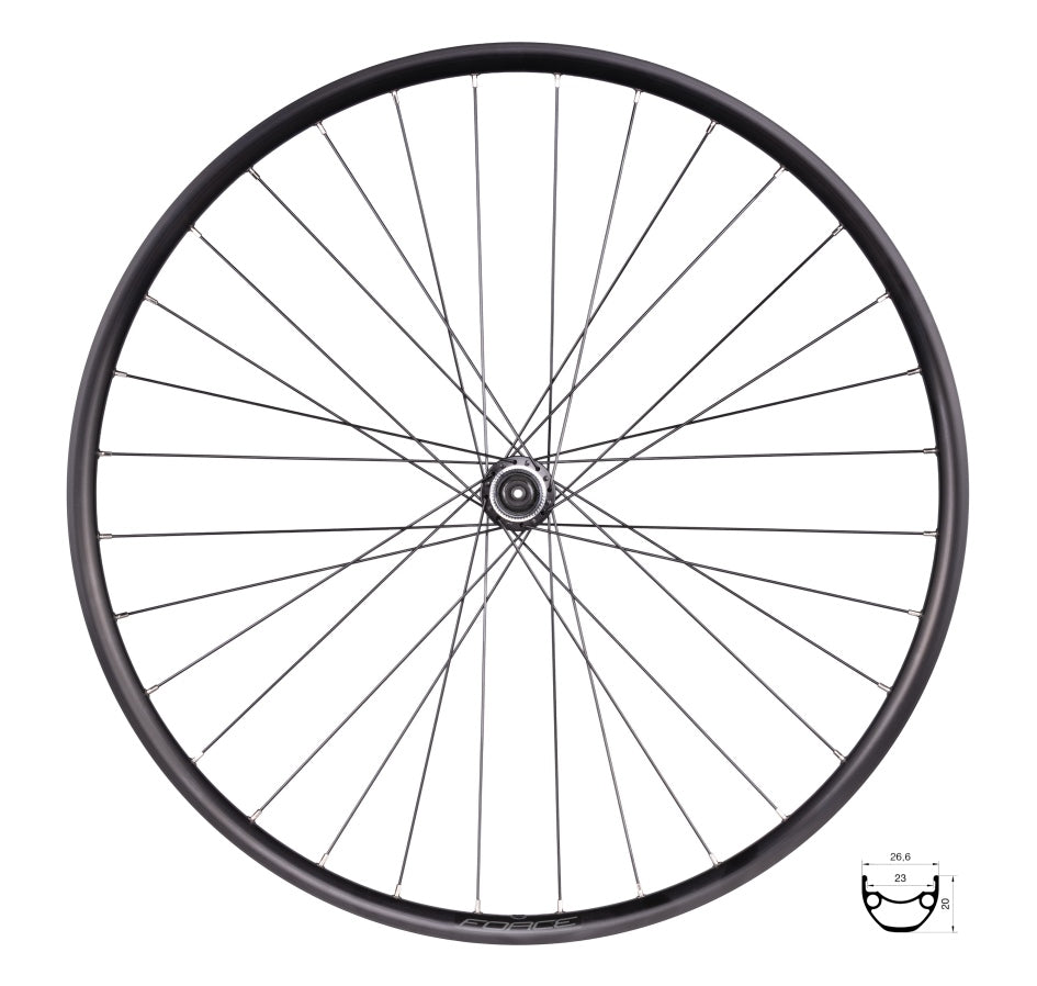 Roata fata Force XC Disc 28 622x23 32H cu butuc Shimano TX505