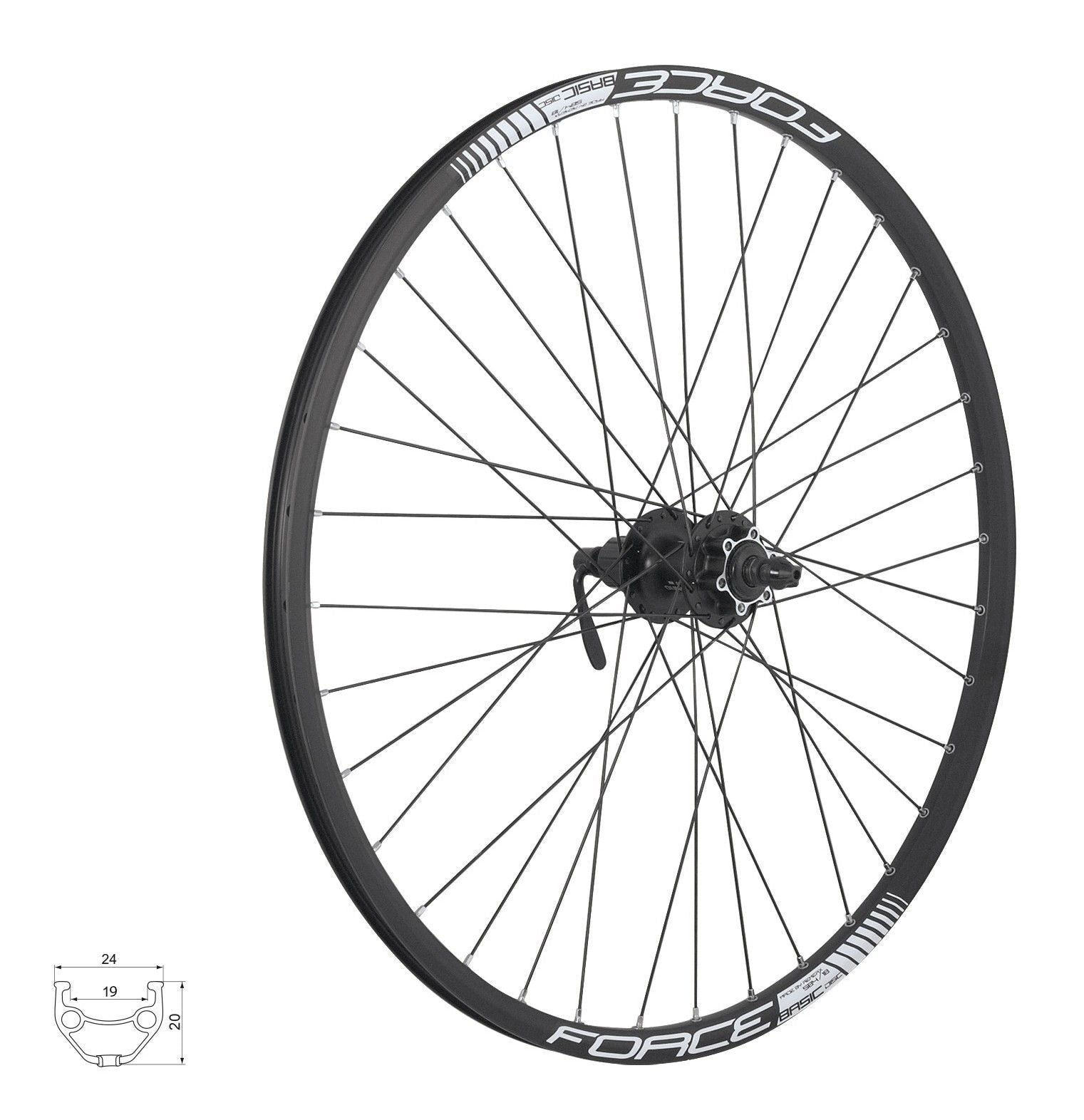 roata spate 275 force basic disc 584x19 neagra