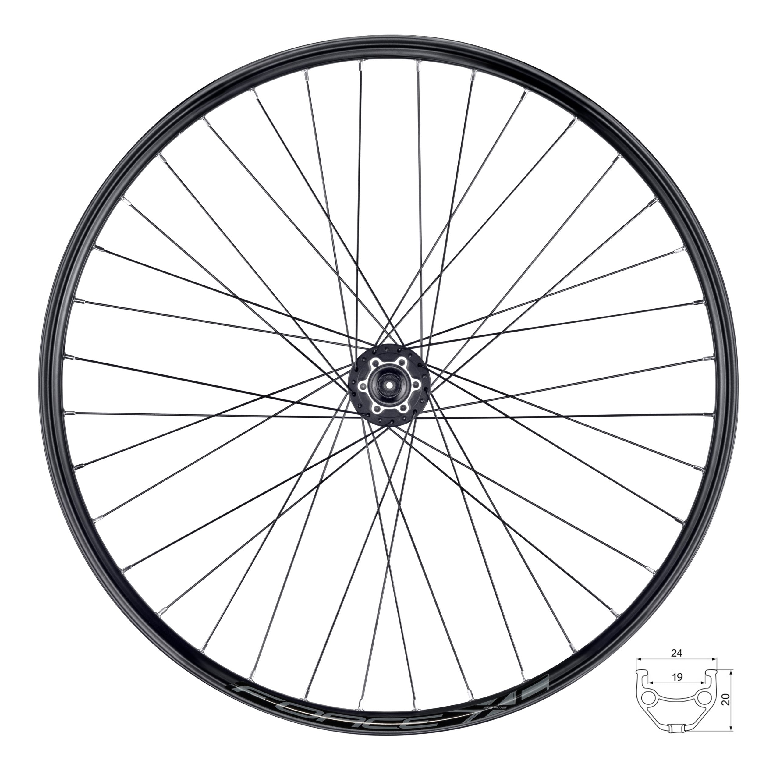 Roata spate 27.5 Force Basic XC Disc 584x19 36h neagra