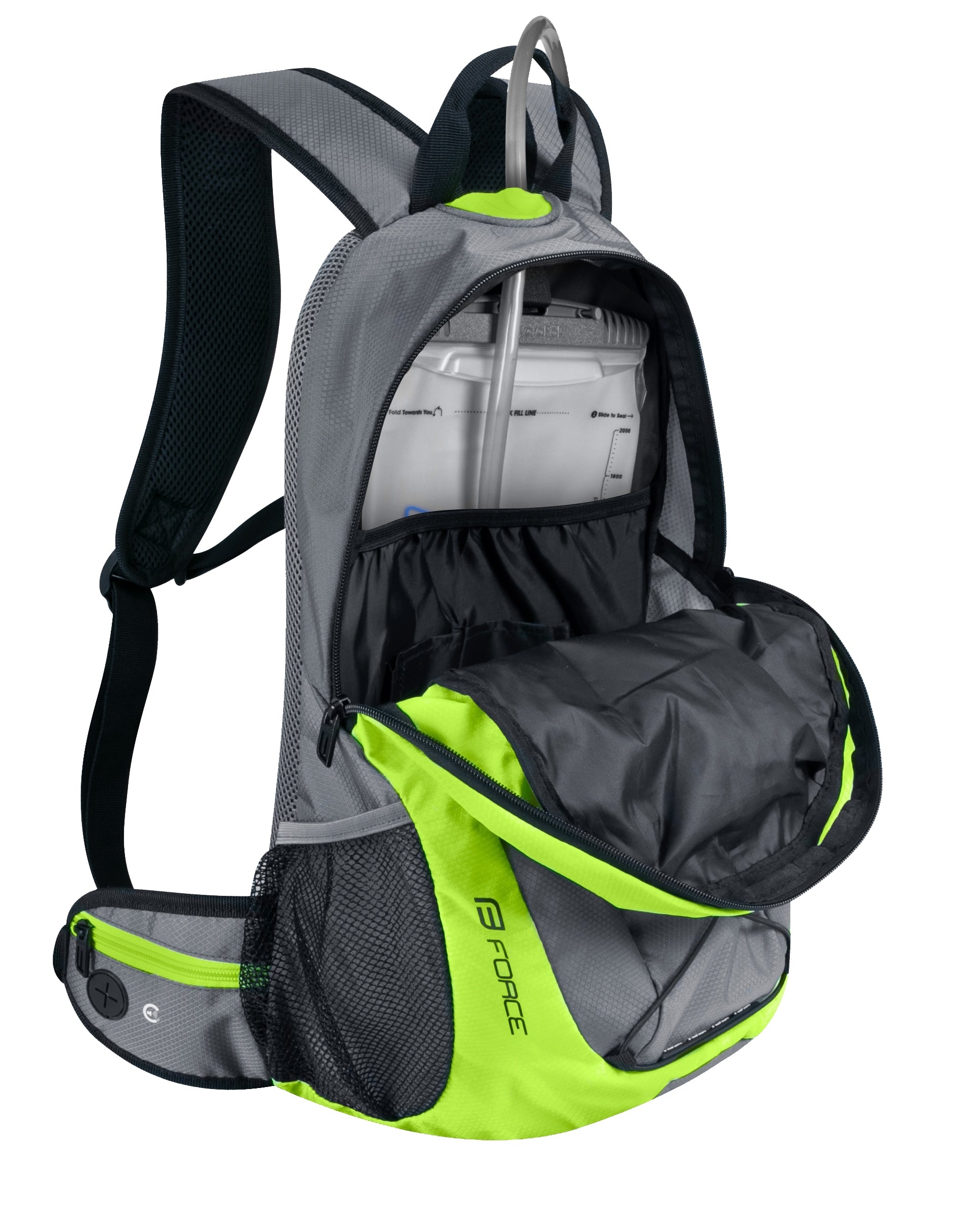Rucsac Force JORDAN PLUS 20L cu rezervor gri-fluo