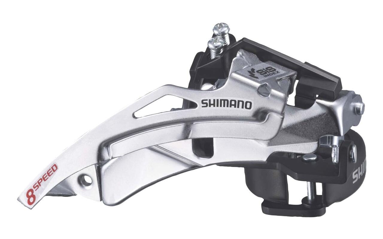 schimbator fata shimano altus m190 42t 8 speed 34.9 31.8 colier jos dual pull