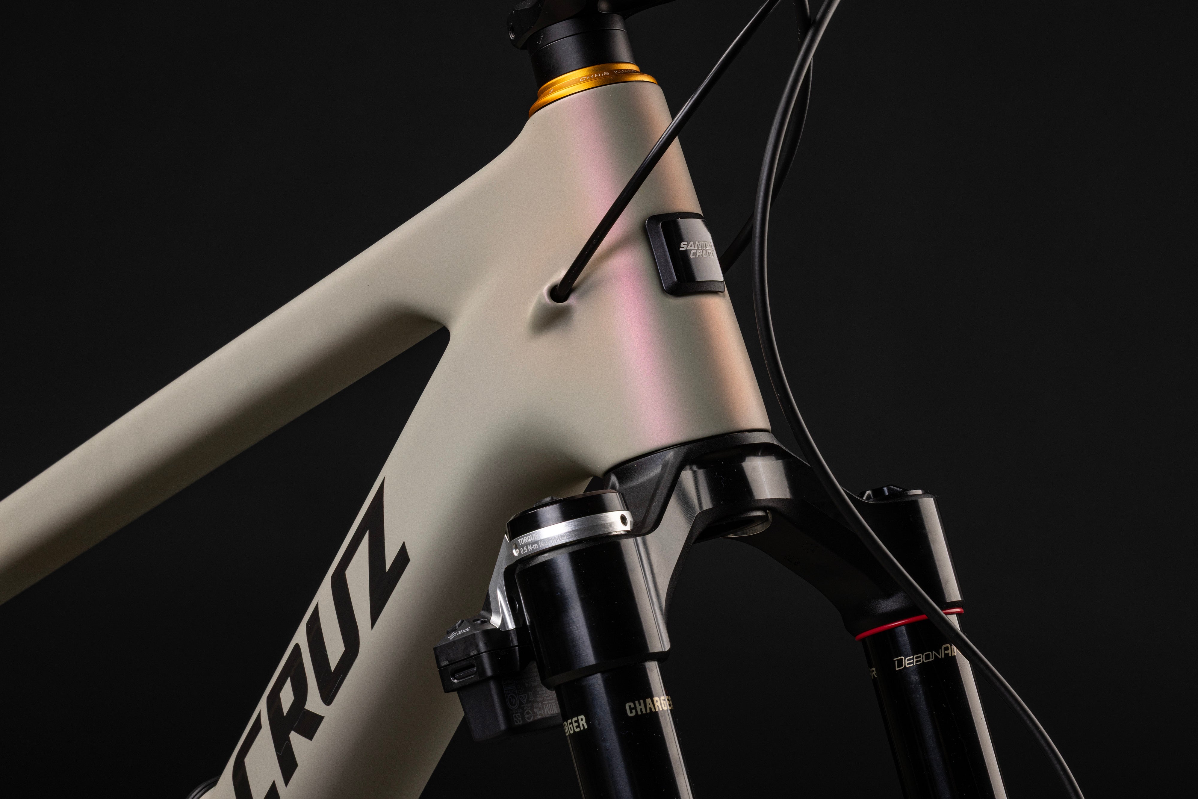 Detaliu cadru Carbon CC, finisaj Matte Lavender Luster