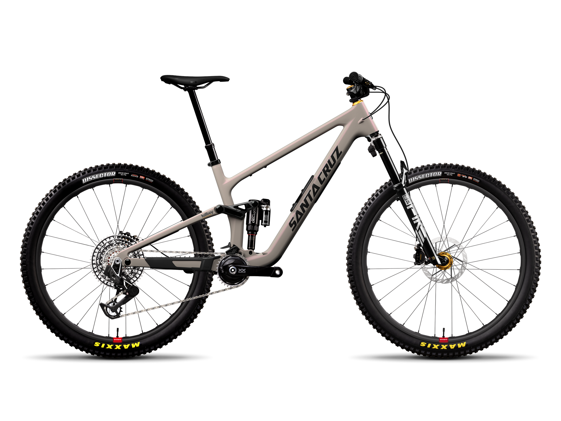 Santa Cruz Tallboy XX AXS FA RSV 2027 Matte Lavender Luster — vedere laterală