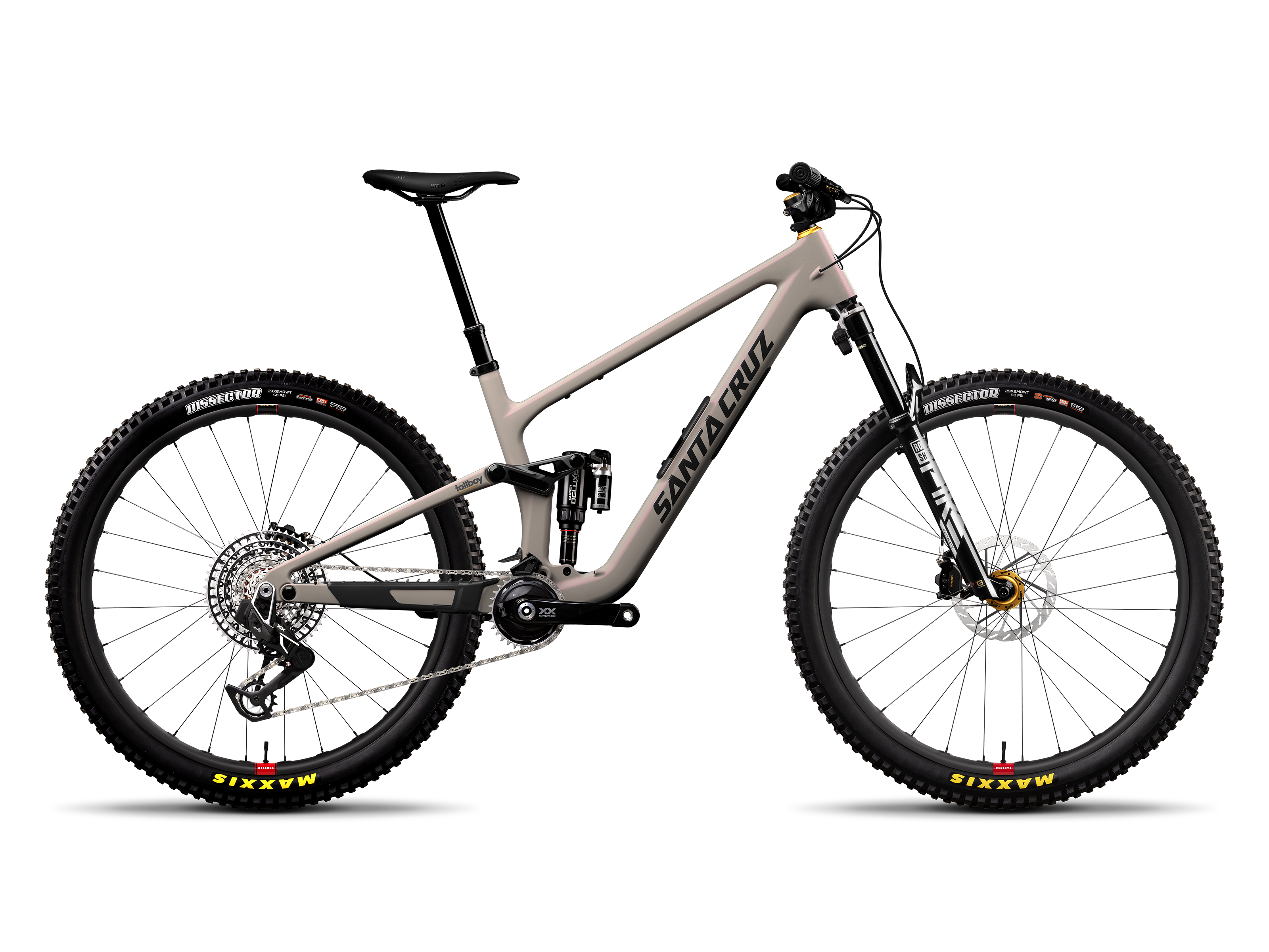 Santa Cruz Tallboy XX AXS FA RSV 2027 Matte Lavender Luster — vedere laterală
