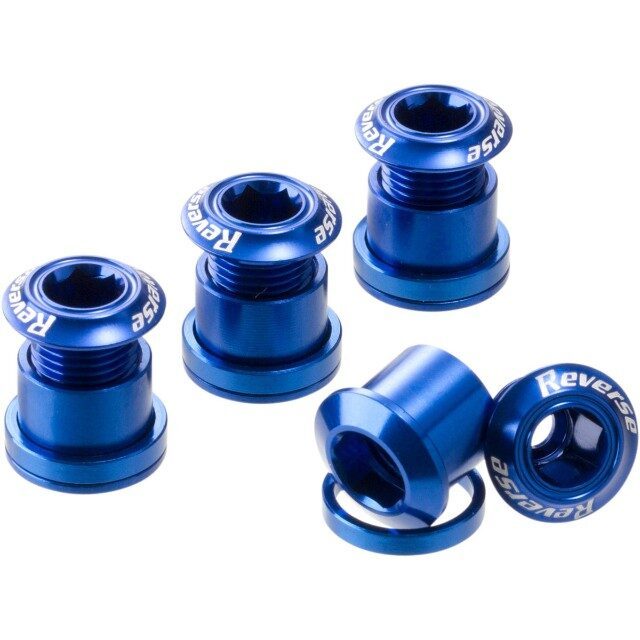 set 4 suruburi angrenaj reverse chainring bolt albastre