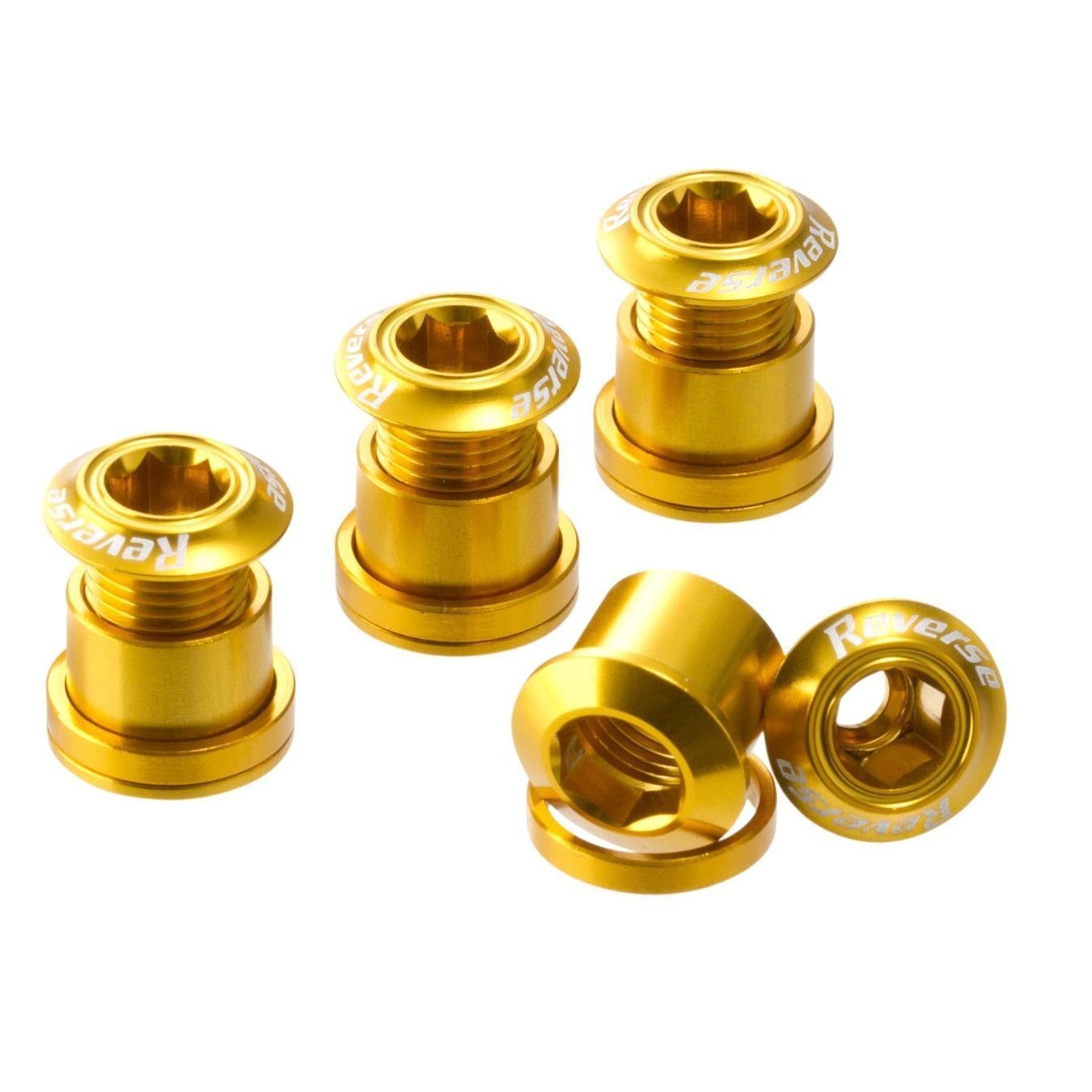 set 4 suruburi angrenaj reverse chainring bolt aurii