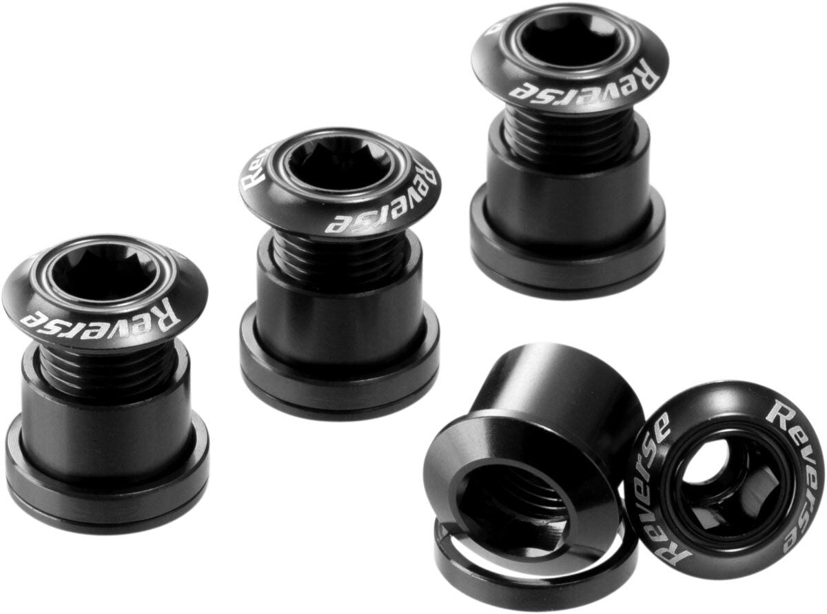 set 4 suruburi angrenaj reverse chainring bolt negre