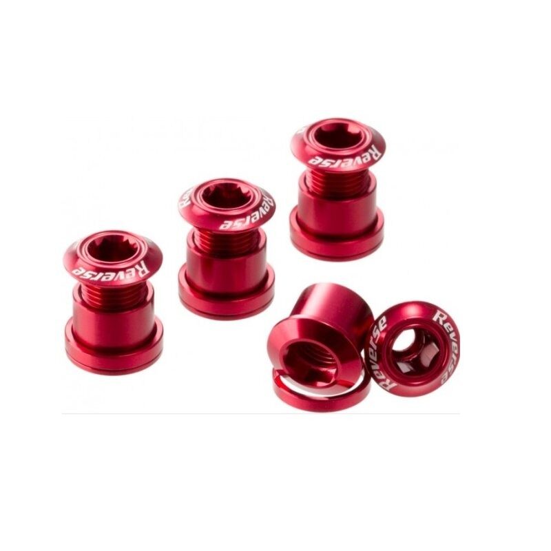 set 4 suruburi angrenaj reverse chainring bolt rosii