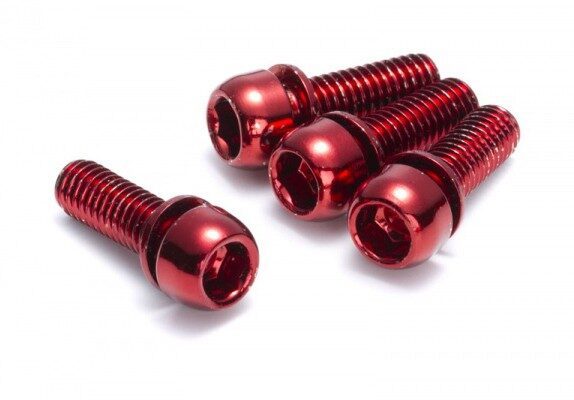 set 4 suruburi otel reverse pentru etrier rosii