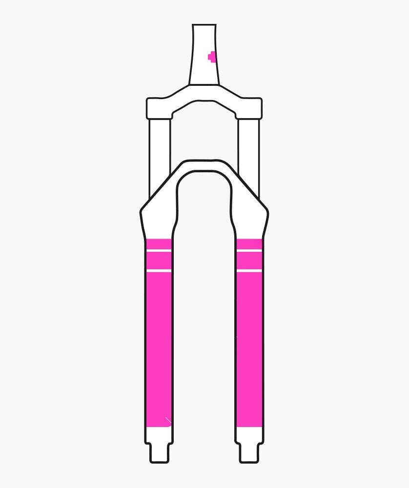 set stickere protectie furca muc off fork protection kit clear gloss 3