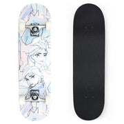 skateboard seven big wooden watercolor frozen