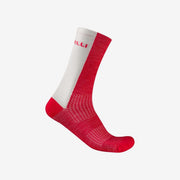 Sosete Castelli CST Logo 18 Merino, Rosu/Alb, XXL