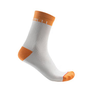 Sosete Castelli Velocissima 12, de dama, Alb/Portocaliu, L/XL, 39-41