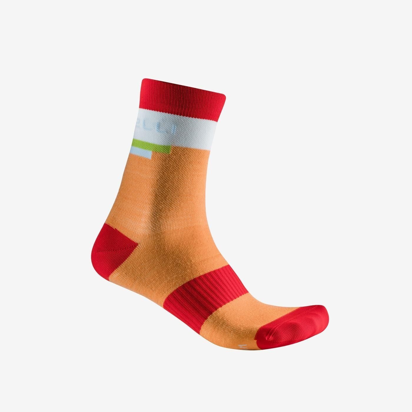 sosete castelli velocissima 2 thermal portocaliu rosu alb s m 35 38