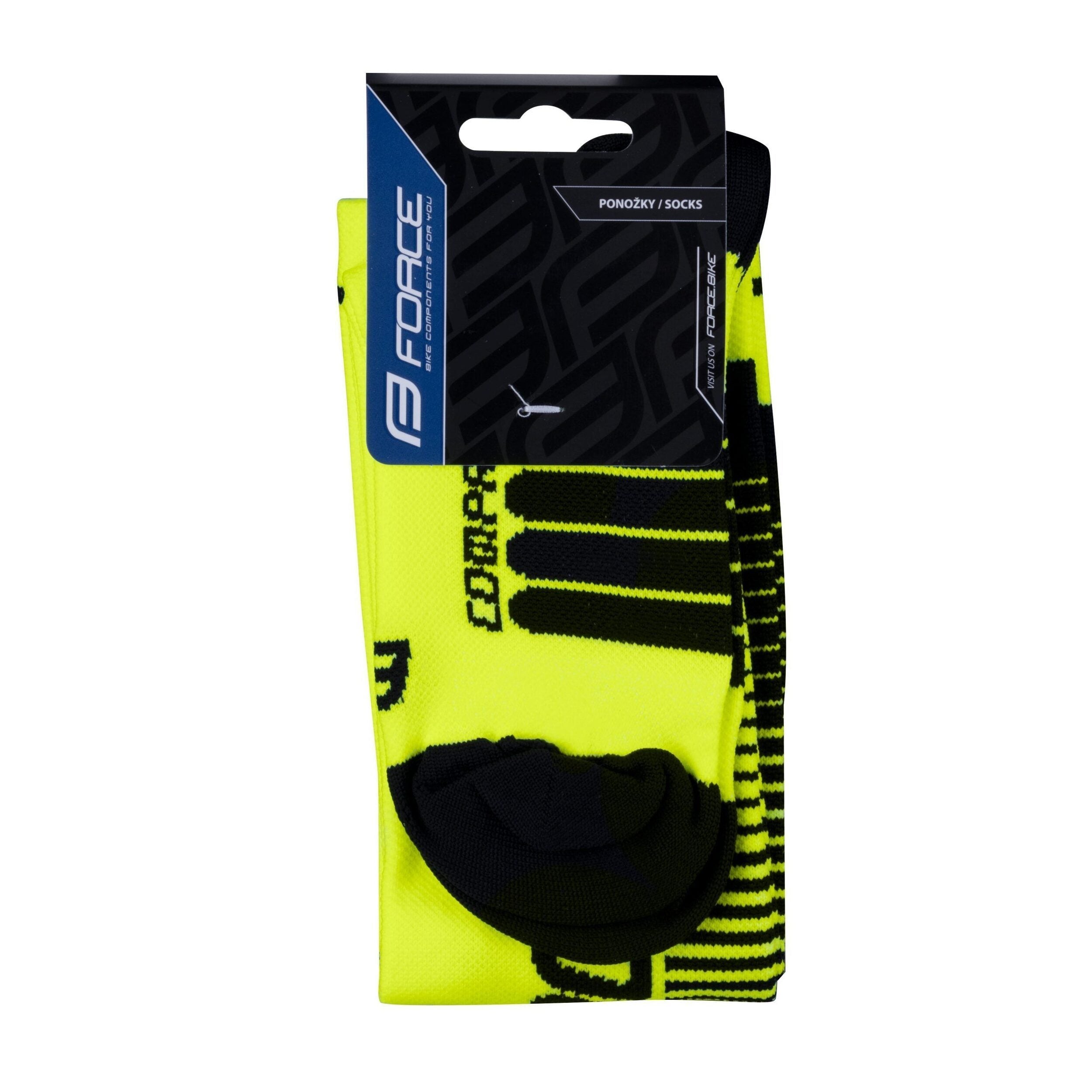 sosete force f compress galben fluo negru xxs xs 33 35 1 scaled