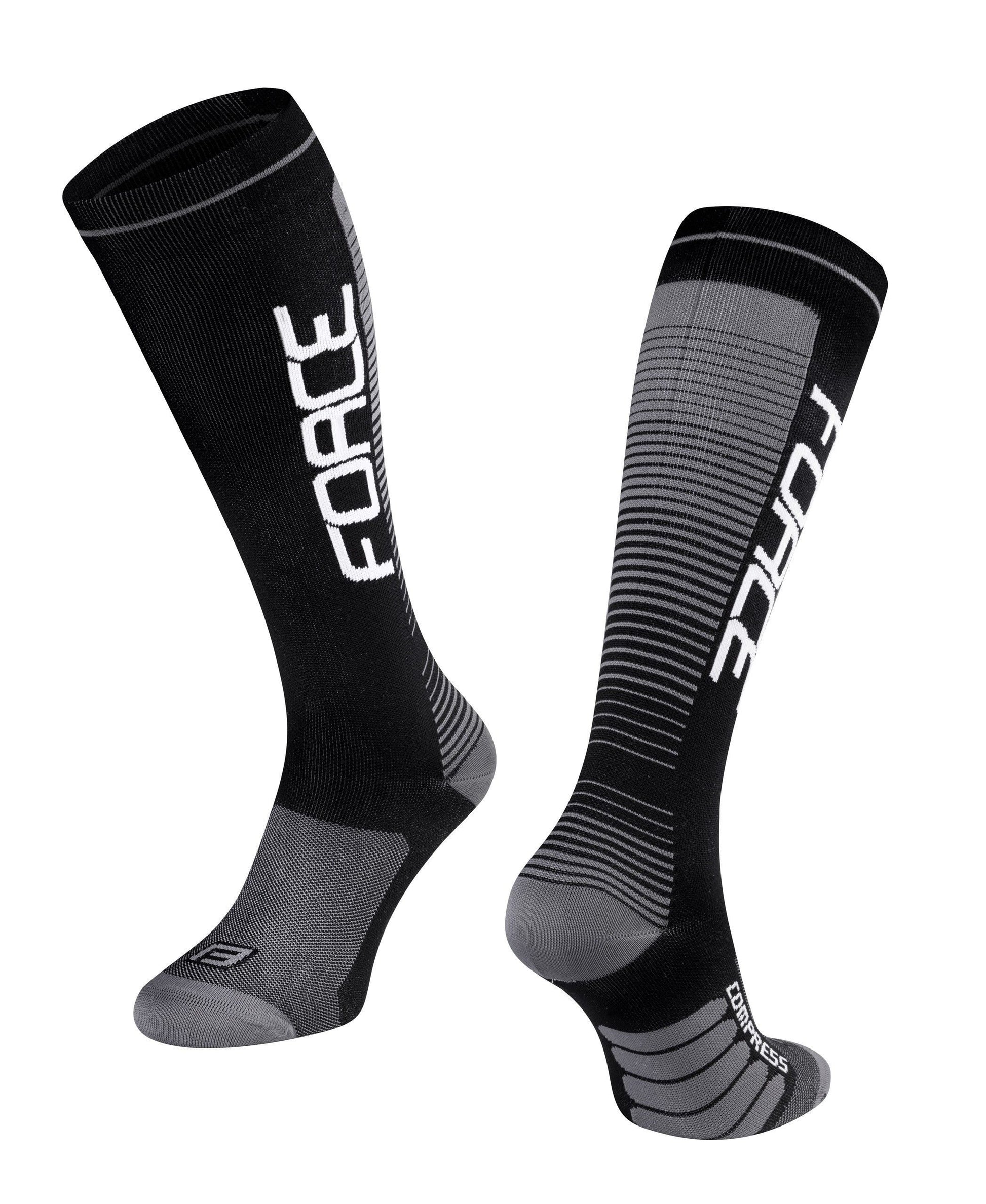sosete force f compress negru gri s m 36 41