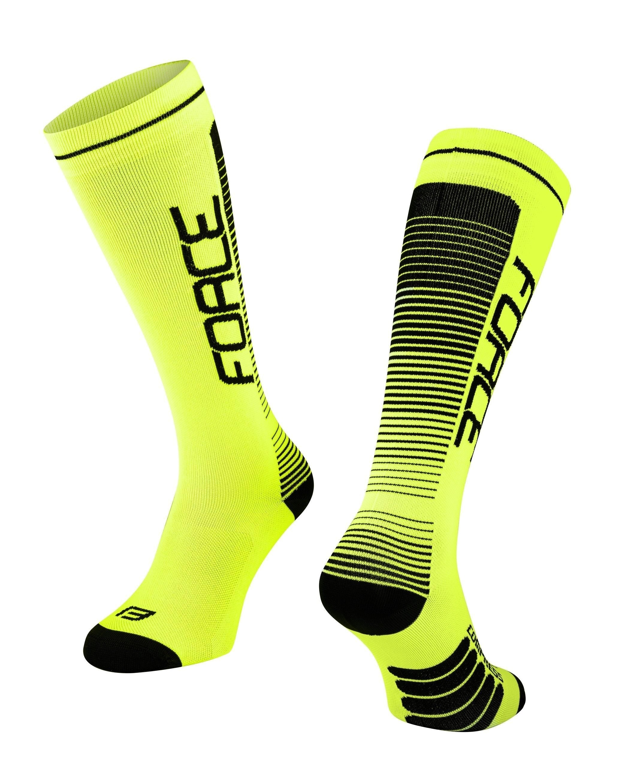 sosete lungi force compress negru fluo l xl 42 47