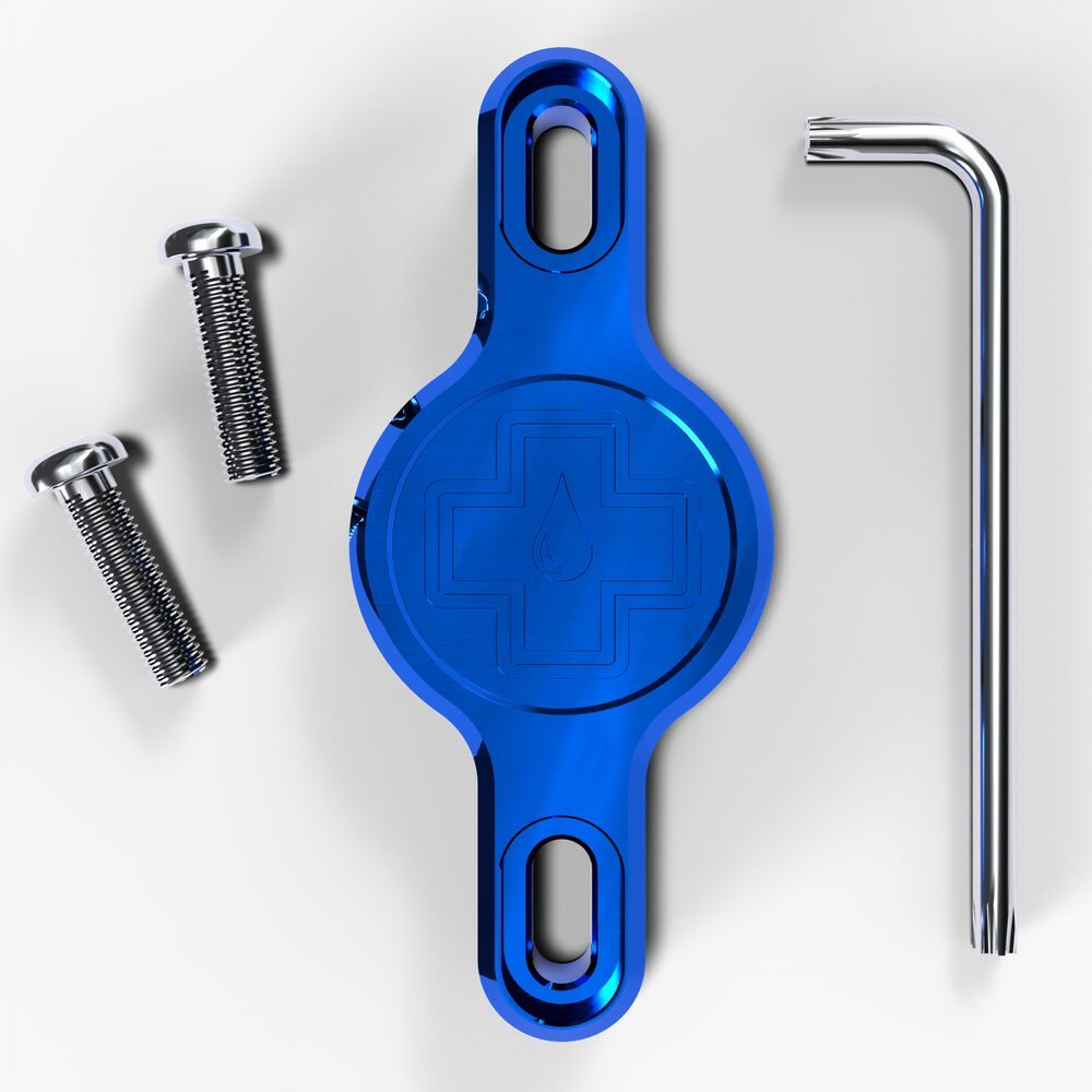 suport appleairtag pentru cadru muc off secure tag holder v2 albastru