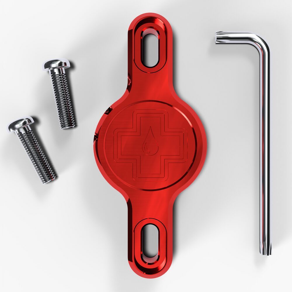 suport appleairtag pentru cadru muc off secure tag holder v2 rosu