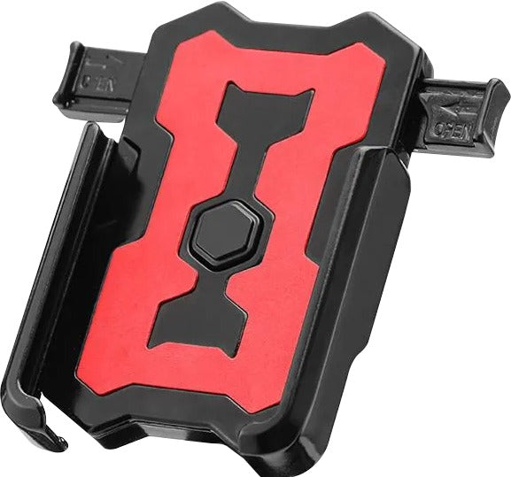 Suport telefon Fivestars BikeDock PHH-100, prindere pe ghidon 22-31.8mm, latime telefon 7-10cm, aluminiu, negru/rosu